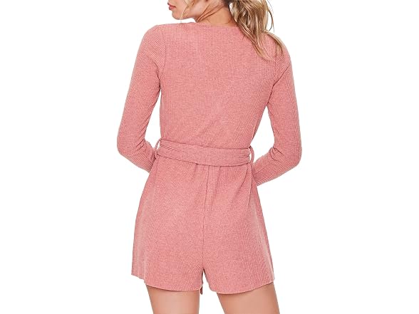 Forever 21 Self-tie Belted Surplice Romper