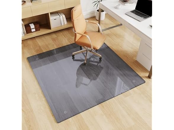 FlyEcho Grey Glass Chair Mat 46" x 46"