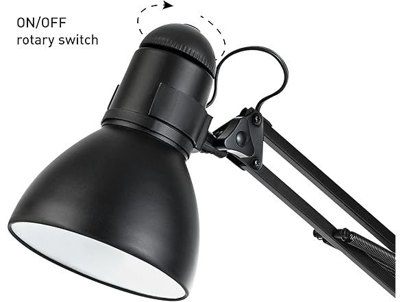 GLOBE Swing Arm Desk Lamp 28in Black