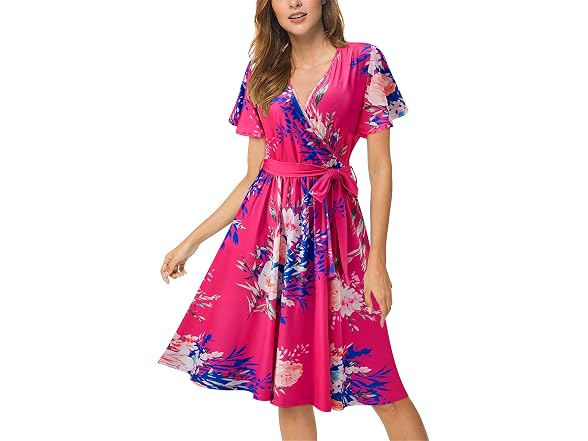 Laishen Women (XL) V Neck Short Sleeves Dress
