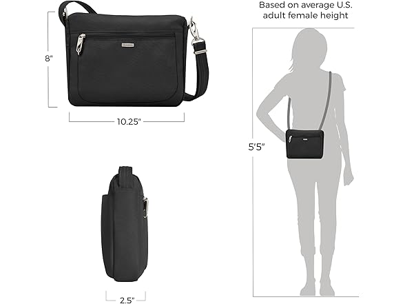 Travelon AntiTheft Small EastWest Crossbody