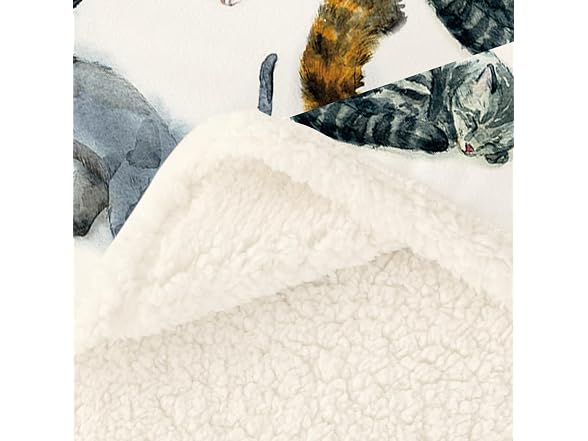 Sleepwish Colorful Cat Fleece Throw Blanket
