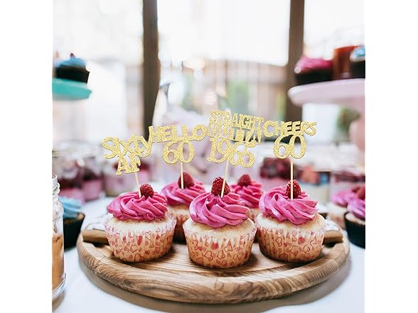 Gyufise Cupcake Toppers 60th Birthday