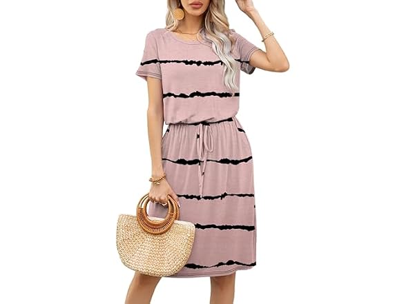 Levaca Women (XL) Summer Casual Belly Beach Dress