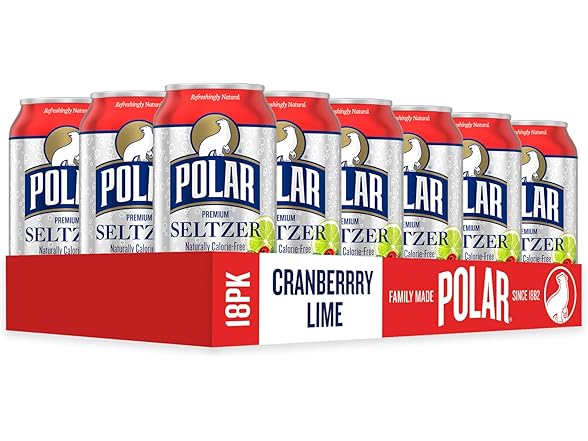 18PK Polar Seltzer Water Cranberry Lime, 12 fl oz