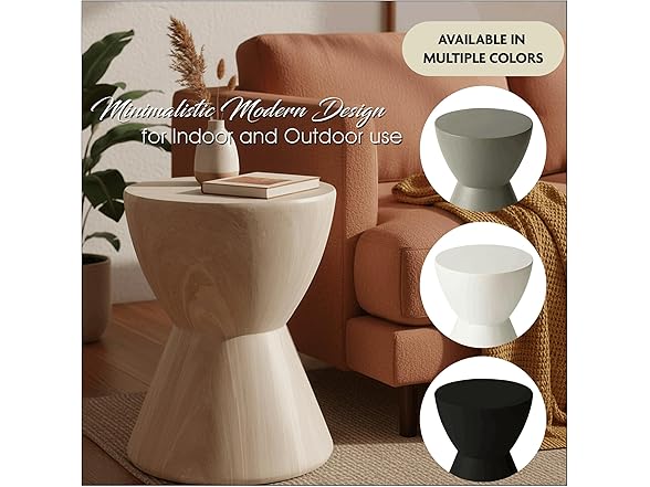 LeisureMod Loft Fiberglass Side Table