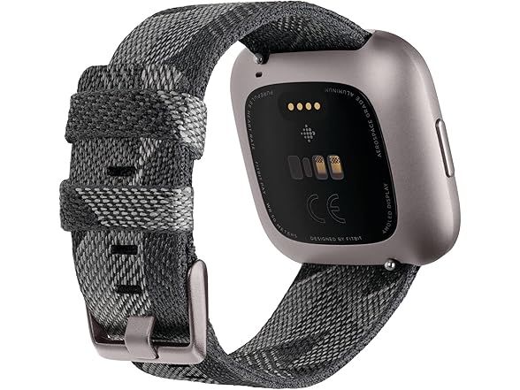 Fitbit Versa 2 Special Edition Health and Fitness Smartwatch with Heart Rate, Music, Alexa Built-In, Sleep and Swim Tracking, Smoke Woven/Mist Grey, One Size (S and L Bands Included) (Open Box)