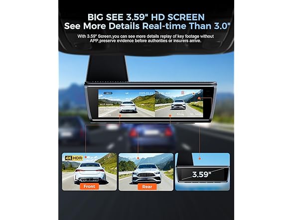 OVAMAN 4K Front and Rear Dash Cam