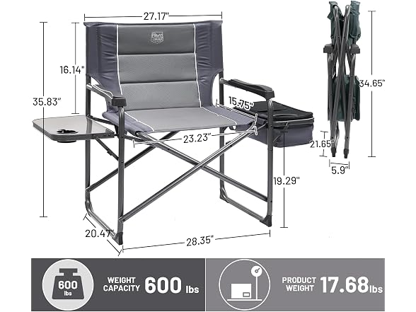 TIMBER RIDGE Grey XXL Camping Chair - Gallery 3