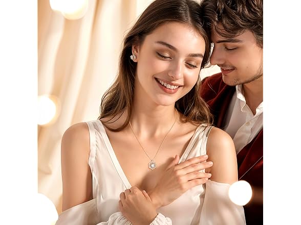 PASADAZ Elegant Moissanite Necklace fo