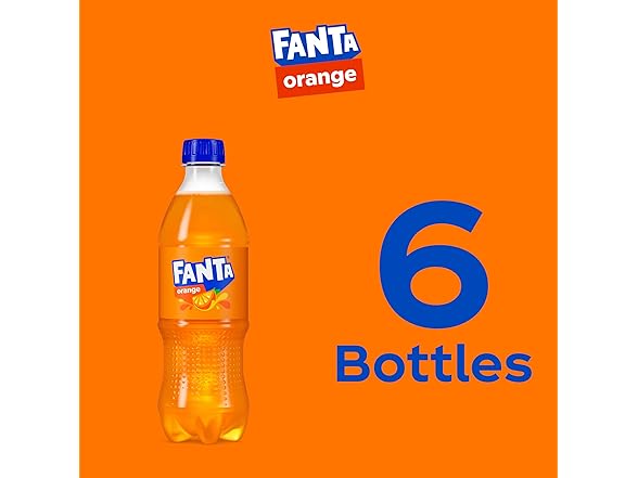 6PK Fanta Orange Soda Soft Drink, 16.9 fl oz