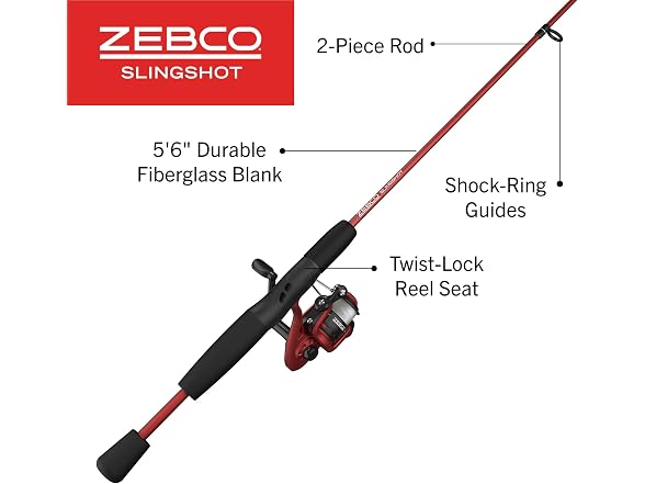 Zebco Slingshot Spinning Reel and Fishing Rod Combo
