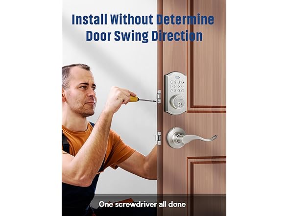 ELAMOR M19 SN Keyless Lever Door Lock Sanded Nickel