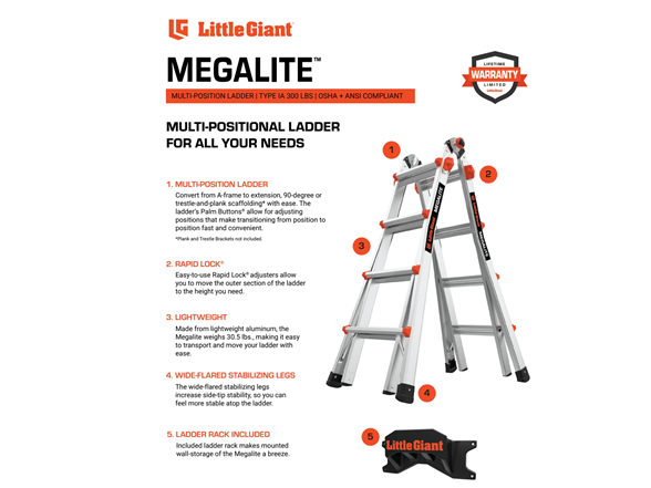 LiLittle Giant 11548-801 MEGALITE+ 2.0, Model 18