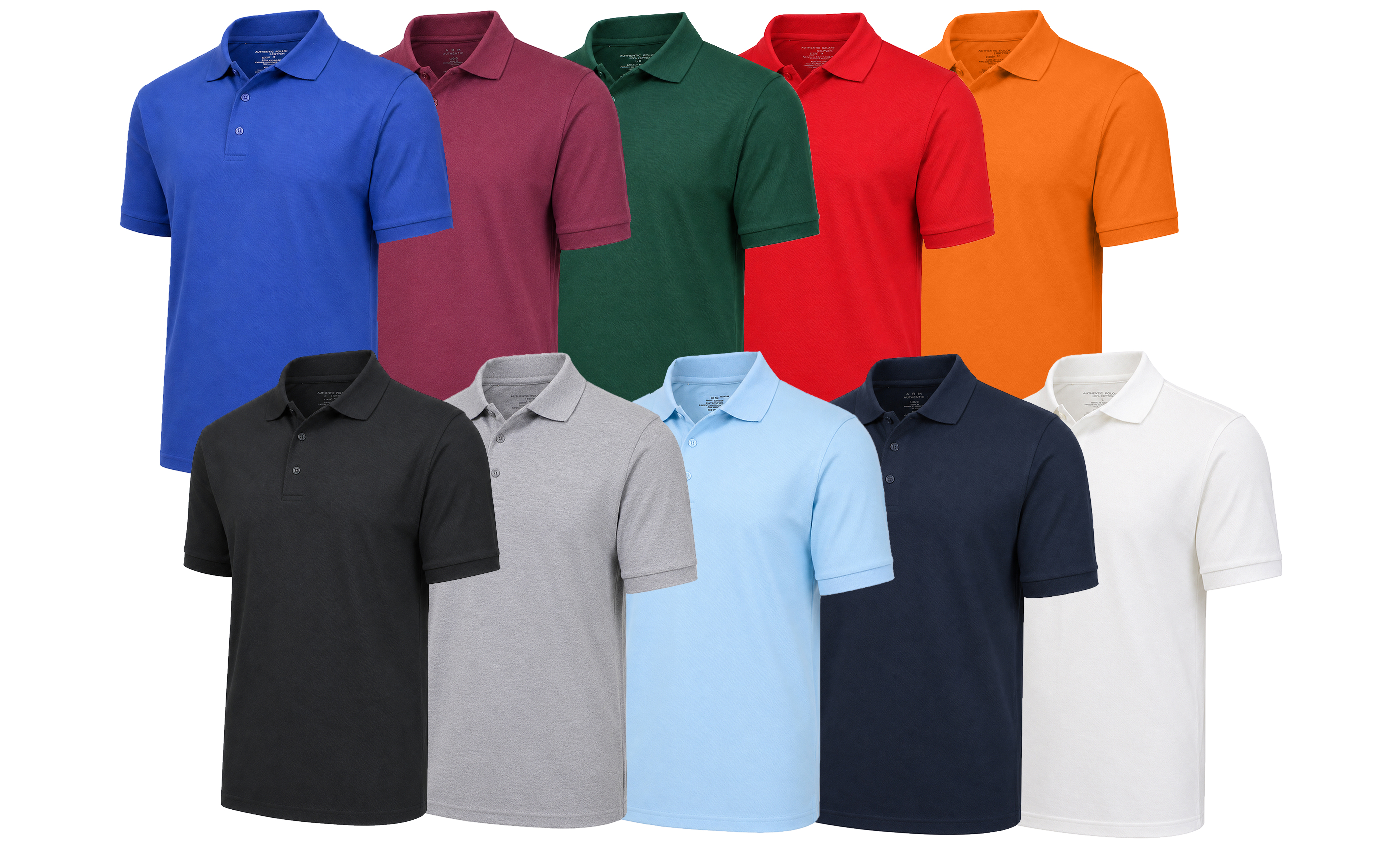 5Pk Mens S/S Pique Polo Shirt - Gallery 15
