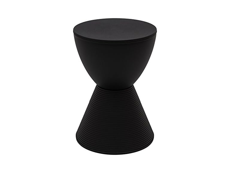 LeisureMod BS12BL Boyd Round Side Table Black