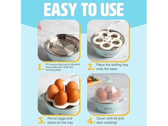 Tasty Mini Rapid Egg Cooker Aqua