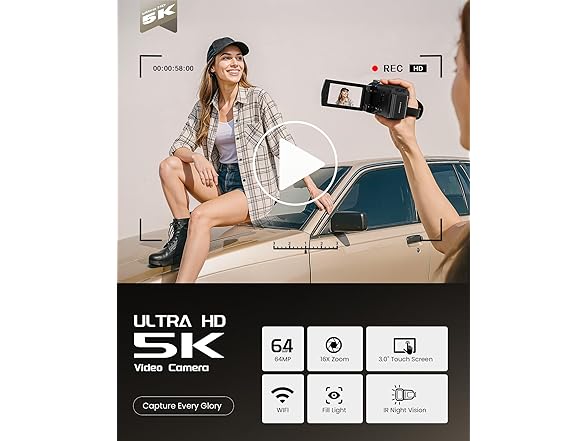 BREGOO 5K Video Camera Camcorder