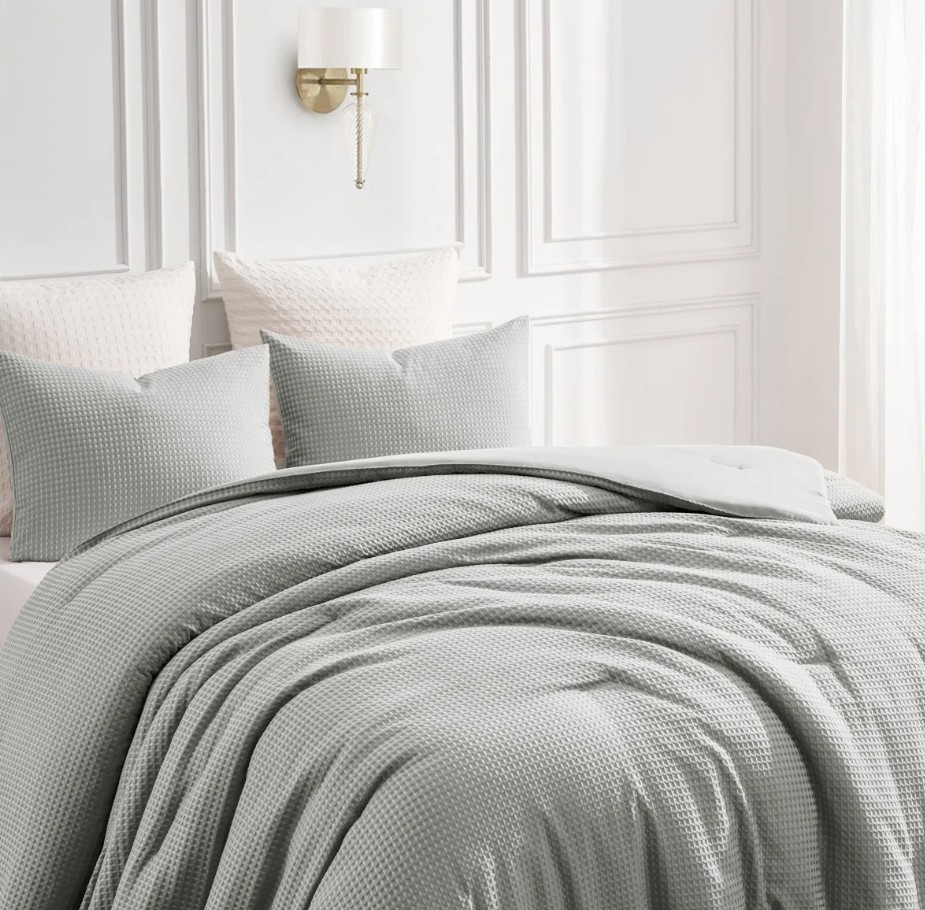 Kathy Ireland 3 Piece Waffle Comforter Set - Gallery 10