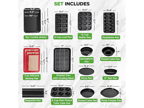 NutriChef 42-Piece Ultimate Nonstick Bakeware Set