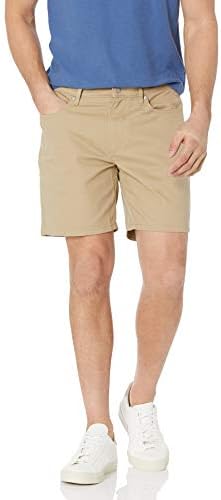 Amazon Essentials Men's Slim-Fit 7" Inseam Stretch 5-Pocket Short, Khaki Brown, 29