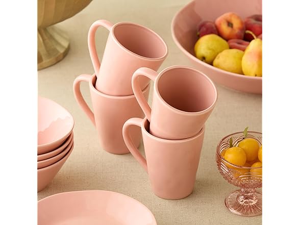 Desert Rose 18 oz Stoneware Mugs 