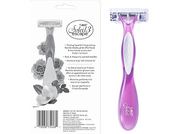 BIC Soleil Escape Scented Women's Disposable Razors, 3 Blades