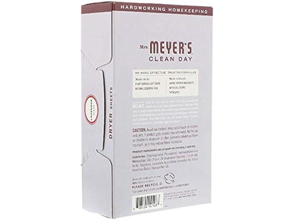 MRS. MEYER'S Dryer Sheets,Lavender, 80 SHT
