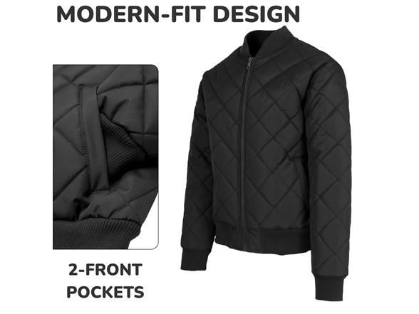 Mens Heavyweight Quilted Bomber Jacket