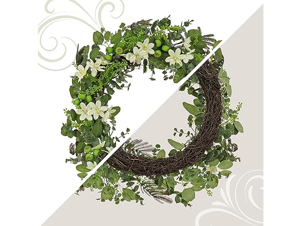National Tree Company 24" Artificial Spring Wreath with Mixed Florals