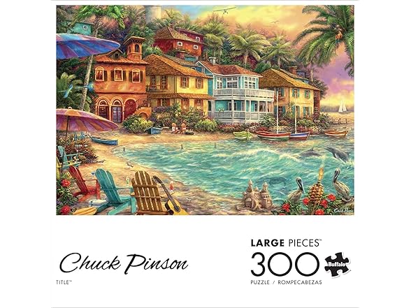 Chuck Pinson - Island Time - Large Piece Jigsaw Puzzle
