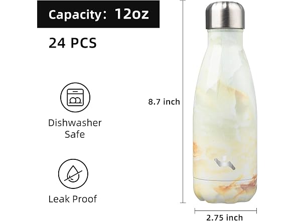 Konokyo 24 Pack Stainless Steel Water Bottle Jade