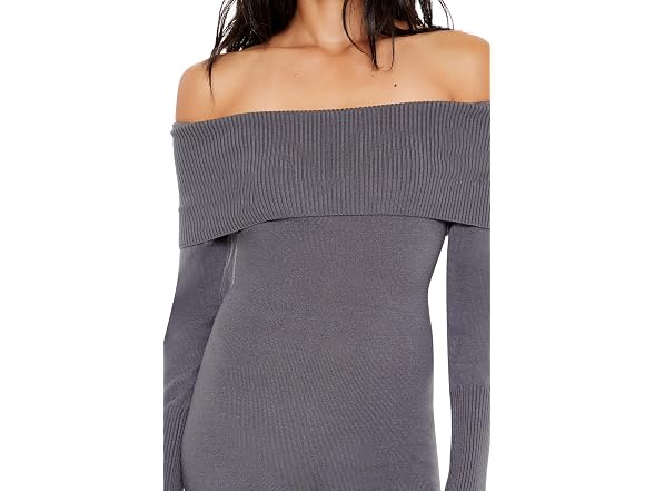 Forever 21 Women (S) Sweater-Knit Romper Grey