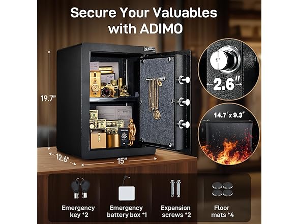 ADIMO BGX-M/D-60(L) ADIMO Biometric Safe Box 2.1 C