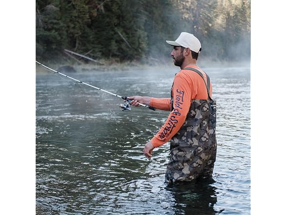 Field & Stream Men Roll Cast Long Shirt Orange (XL)