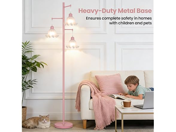 TOBUSA  Pink Flower Floor Lamp for Living Room