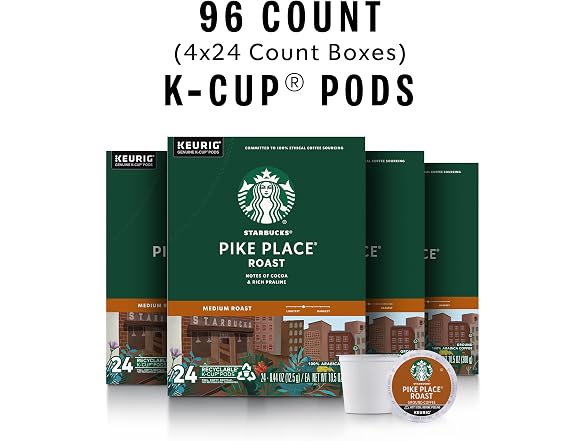 96ct Starbucks K-Cup Coffee Pods, Medium Roast