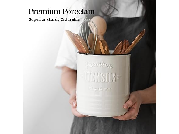 White Kitchen Utensil Holder 