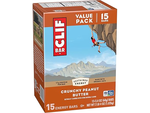 CLIF BAR - Energy Protein Bars - Crunchy Peanut Butter