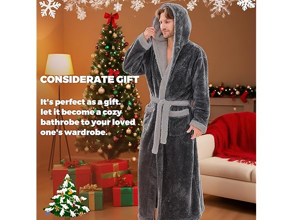 PJGGZ Mens Plush Robes Full Length