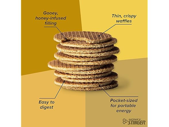 16PK Honey Stinger Organic Honey Waffle