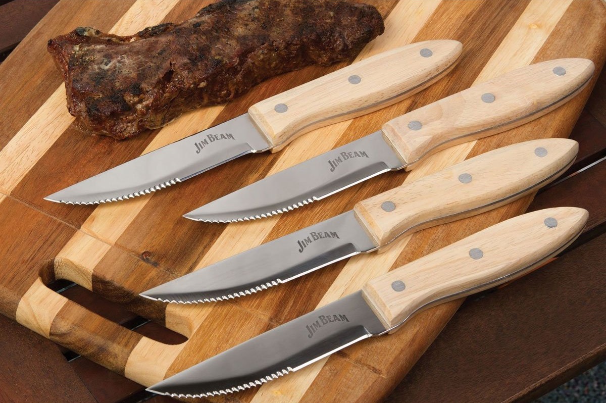 Jim Beam Stainless Steel Steak Knive Set - Gallery 4