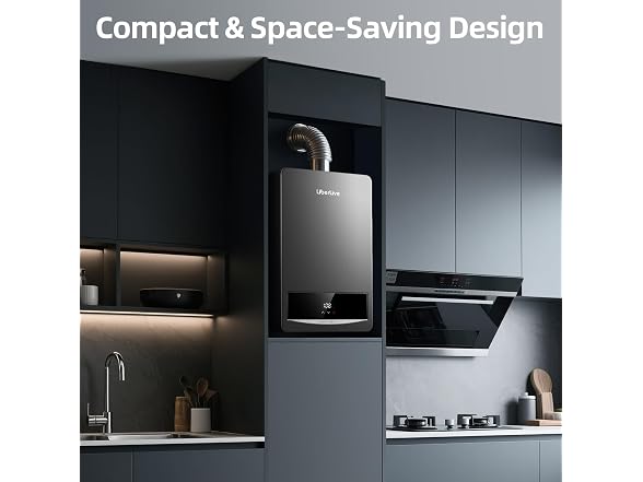 Nature Gas Tankless Water Heater, Indoor Max 3.6 GPM, 80,000 BTU On Demand Instant Hot Water Heater Nature Gas with LED Temperature Control Panel, 1/2\" NPT Connector Size, Gray 3.6 N1 (Open Box)