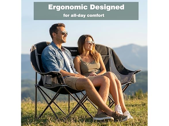 SUNNYFEEL Black Loveseat Camping Chair