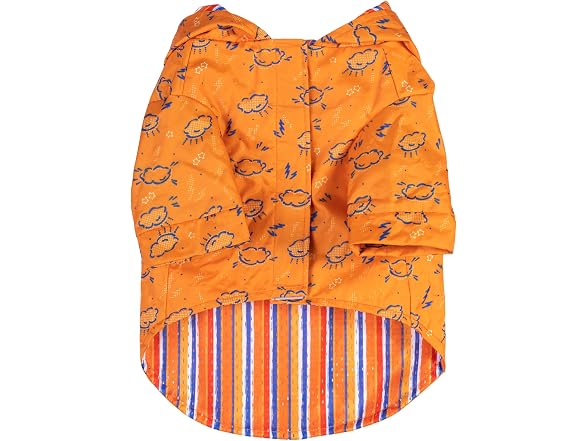 The Dodo Rainy Days Printed Raincoat for Dogs, Orange, Large