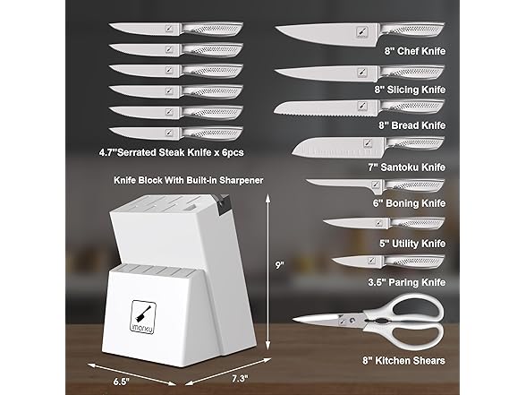 imarku15 PCS Kitchen Knife Set