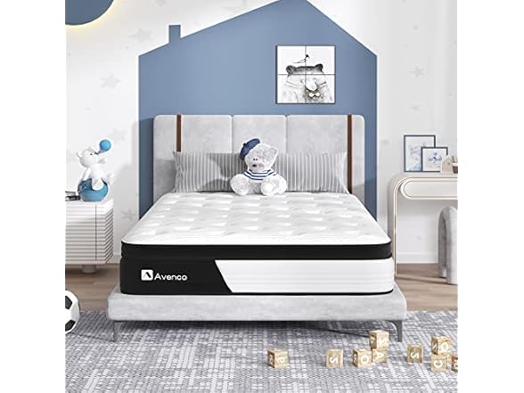 Avenco Twin Mattress 12 Inch, Medium Fir