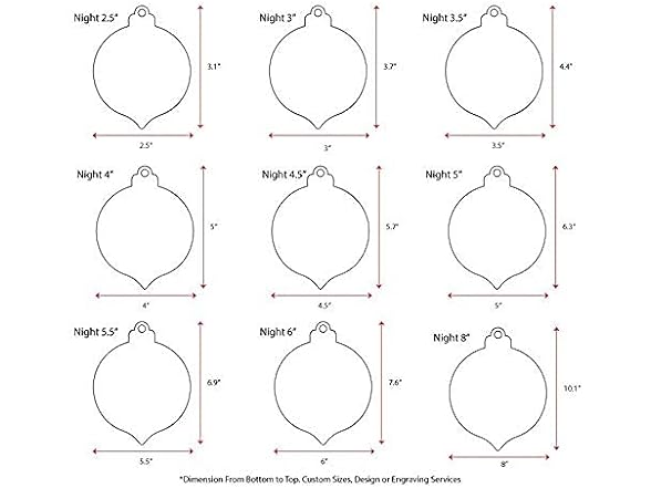 25 Acrylic Christmas Ornaments Blanks Night