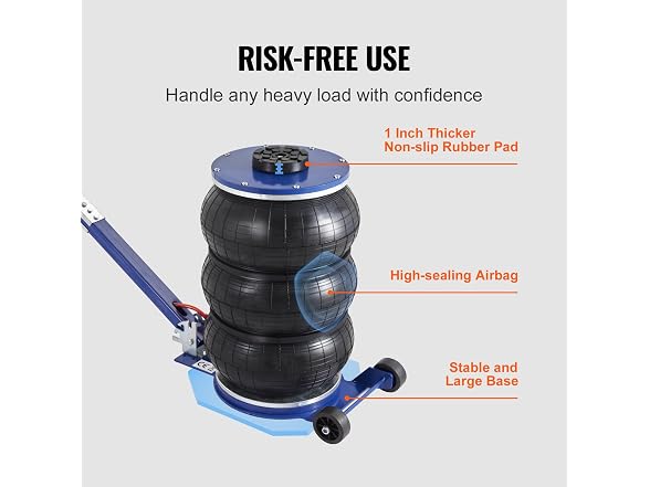Air Jack, 5 Ton/11000 lbs Triple Bag Air Jack