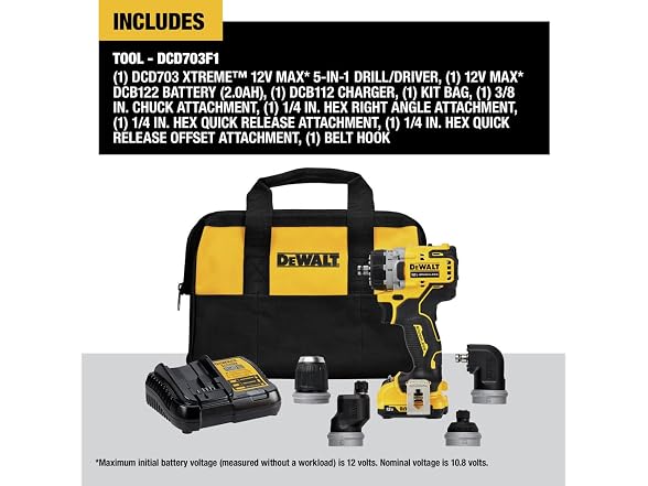 Dewalt DCD703F1 XTREME 12V MAX Brushless 5-in-1 Kit